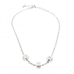 Pre Owned قلادة لوي فيتون ستشن لون فضي كريستال غامبل