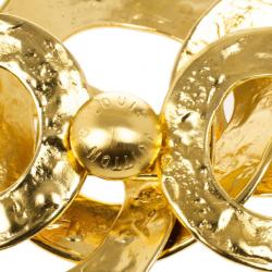 Pre Owned Louis Vuitton Martelé Gold Tone Bracelet 19CM