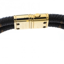 Pre Owned Louis Vuitton Keep It Twice Monogram Canvas Padlock Charm Bracelet 15cm