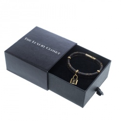 Pre Owned Louis Vuitton Keep It Twice Monogram Canvas Padlock Charm Bracelet 15cm