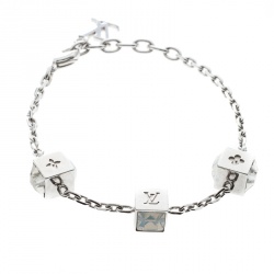 Louis Vuitton Silvertone Metal and Multicolor Swarovski Crystal Gamble  Bracelet - Yoogi's Closet