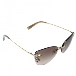 Louis Vuitton Desmayo Gold Frame And Floral Cutout cat Eye Sunglasses