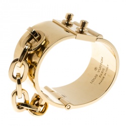 Louis Vuitton Lock Me Manchette Cuff Bracelet Fur and Metal MP1355
