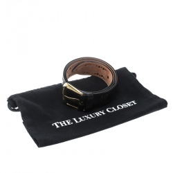 مملوكة مسبقًا حزام لوي فيتون فونيكس جلد أسود مثقب 85 سم