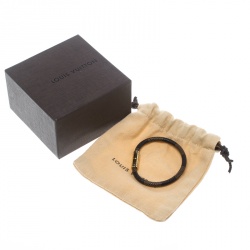Pre Owned Louis Vuitton Keep It Damier Canvas Gold Tone Bracelet 16cm