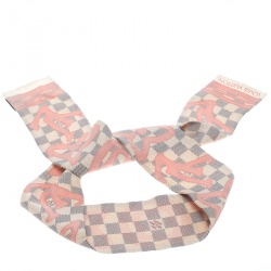 مملوكة مسبقًا بندانة وشاح لوي فيتون تاهيتين دامييه أزور حرير مطبوع