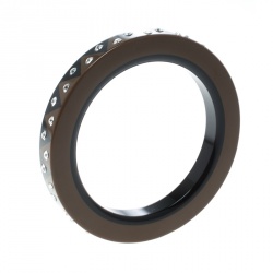مملوكة مسبقًا Louis Vuitton Black & Brown Resin Crystal Zig Zag Wide Bangle Bracelet
