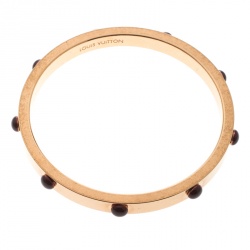 Pre Owned Louis Vuitton Gimme A Clue Red Enamel Gold Tone Bangle Bracelet