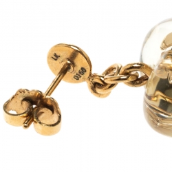 Pre Owned Louis Vuitton Clear Resin Monogram Inclusion Gold Tone Heart Drop Earrings