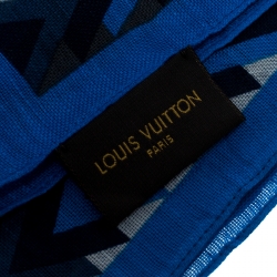 مملوكة مسبقًا Louis Vuitton Blue V Obsession Pattern Cotton and Linen Stole