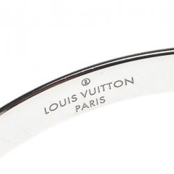 Pre Owned Louis Vuitton Nanogram Cuff Silver Tone Bracelet S