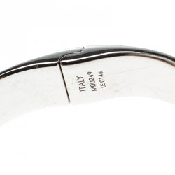 Pre Owned Louis Vuitton Nanogram Cuff Silver Tone Bracelet S