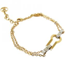 Louis Vuitton Gold-Tone Damier Perle Bracelet 18CM Louis Vuitton