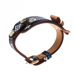 مملوكة مسبقًا سوار لوي فيتون  ID كانفاس مونوغرامي وجلد أسود متعدد الألوان