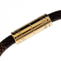 مملوكة مسبقًا Louis Vuitton Keep It Damier Canvas Gold Tone Bracelet 16cm