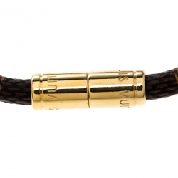 مملوكة مسبقًا Louis Vuitton Keep It Damier Canvas Gold Tone Bracelet 16cm
