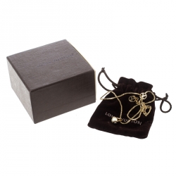 مملوكة مسبقًا قلادة لوي فيتون LV سبيدي لؤلؤ صناعي ذهبية اللون