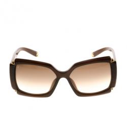 Pre Owned Louis Vuitton Brown Glitter Hortensia Woman Sunglasses