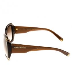 Pre Owned Louis Vuitton Brown Glitter Hortensia Woman Sunglasses