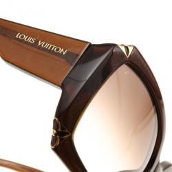 Pre Owned Louis Vuitton Brown Glitter Hortensia Woman Sunglasses