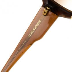 Pre Owned Louis Vuitton Brown Glitter Hortensia Woman Sunglasses