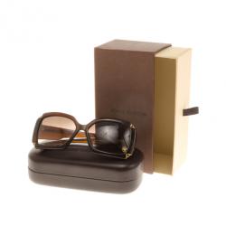 Pre Owned Louis Vuitton Brown Glitter Hortensia Woman Sunglasses