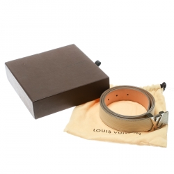 Pre Owned Louis Vuitton Ivorie Leather LV Initials Belt Size 85 CM