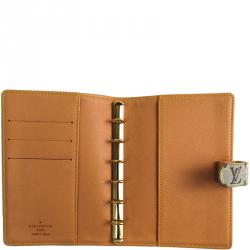 Pre Owned Louis Vuitton Blue Monogram Mini Lin Agenda Cover PM