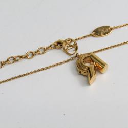 Pre Owned Louis Vuitton LV & Me Gold Tone R Pendant Necklace