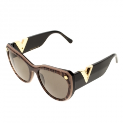 Pre Owned Louis Vuitton Leopard Print/Black Z1113W My Fair Lady Sunglasses 