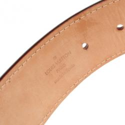 Pre Owned Louis Vuitton Brown Leather Mahina Perforated Belt 100 CM