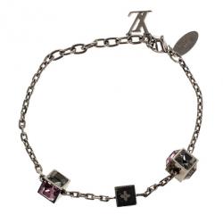 Pre Owned Louis Vuitton Gamble Silver Light Bracelet 21 CM
