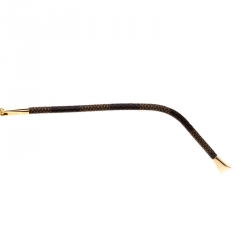 مملوكة مسبقًا Louis Vuitton Gold/Brown Gradient Z0202U Damier Ebene Conspiration Pilote Aviator Sunglasses