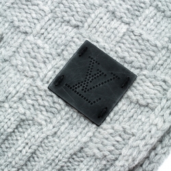 Pre Owned Louis Vuitton Grey Damier Cashmere Muffler