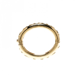 Pre Owned Louis Vuitton Bangle Family Debossed Signature Gold Tone Bracelet