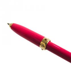 Pre Owned Louis Vuitton Pink Enamel Steel Agenda Ballpoint Pen