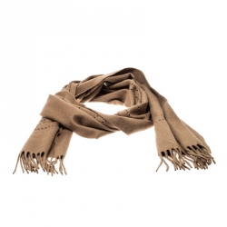 Brown Cashmere Perforated Logo Scarf Louis Vuitton | TLC