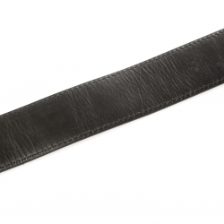 مملوكة مسبقًا حزام لوي فيتون جلد أسود وكانفاس مونوغرامي بحروف بوجهين 90 سم