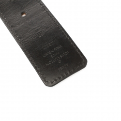 مملوكة مسبقًا حزام لوي فيتون جلد أسود وكانفاس مونوغرامي بحروف بوجهين 90 سم