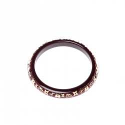 Pre Owned Louis Vuitton Purple Clear Resin Gold Tone Monogram Inclusion Bangle Bracelet