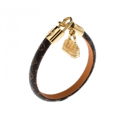 Louis Vuitton Canvas LV Tribute Charm Bracelet - Brown, Brass Charm,  Bracelets - LOU622507