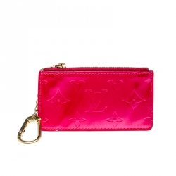 Louis Vuitton Key Pouch Monogram Vernis Hot Pink in Patent Leather with  Brass - US