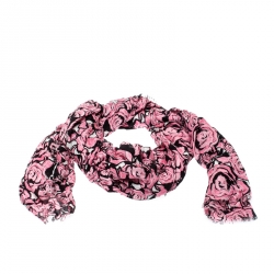 مملوكة مسبقًا  وشاح لوي فيتون روك اند روزز حرير بنقوش موردة وردي