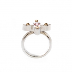 Pre Owned Louis Vuitton Love Letters Crystal Gold & Silver Tone Set of 2 Rings