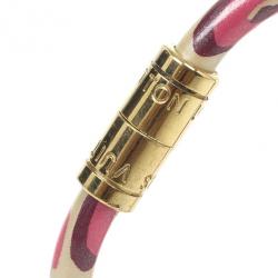 مملوكة مسبقًا Louis Vuitton Keep It Blanc Corail Leopard Bracelet 18 CM