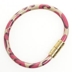 مملوكة مسبقًا Louis Vuitton Keep It Blanc Corail Leopard Bracelet 18 CM