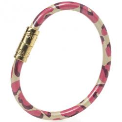 مملوكة مسبقًا Louis Vuitton Keep It Blanc Corail Leopard Bracelet 18 CM