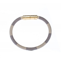 مملوكة مسبقًا Louis Vuitton Keep It Grey Canvas Gold Tone Bracelet