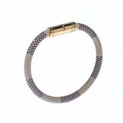 مملوكة مسبقًا Louis Vuitton Keep It Grey Canvas Gold Tone Bracelet