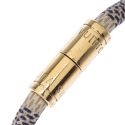 مملوكة مسبقًا Louis Vuitton Keep It Grey Canvas Gold Tone Bracelet